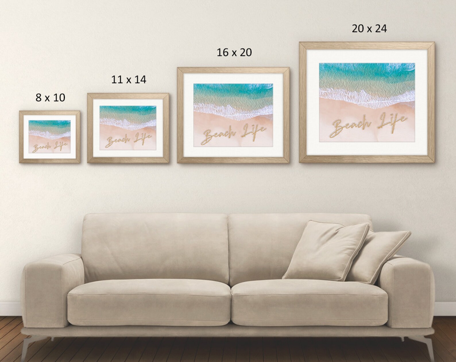 Beach Decor, Beach Life Printable Wall Art, Writing in the Sand Wall ...