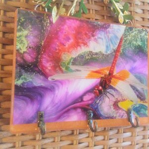 Dragonfly Resin Key Rack, Key Holder, Key Organizer, Housewarming Gift, Dog Leash Holder, Necklace Hanger, Wall Hanging, Wall Decor