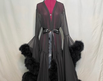 The Black Widow Feather Robe Sample