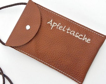 Apfeltasche - Apple i-phone  zum umhängen handmade, smartphone Tasche, I phone tasche, Handy zubehör