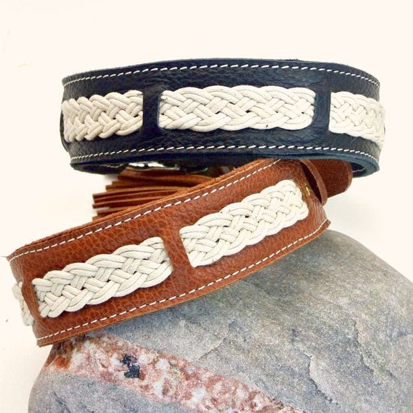 maritime handmade leather collar, soft leather, Labrador, dog, dog accessories, leather collar