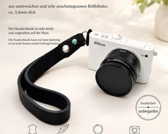 samtweiche Kamerahandschlaufe, echt Leder, Handschlaufe, Kameragurt, Kameraband, Kamera, handmade, Leder, Fotoapparat, DSLR, fotografieren