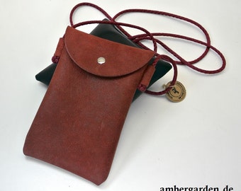 Leder Handyhülle verschiedene Farben zum umhängen handmade, smartphone Tasche, I phone tasche, Handy zubehör