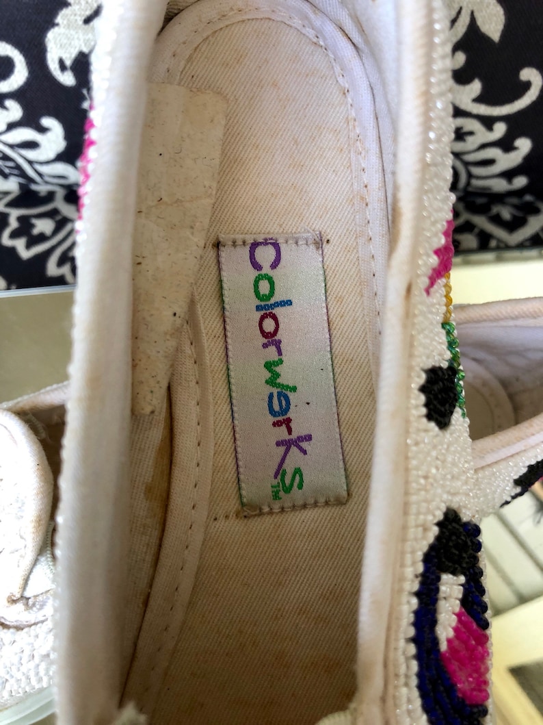 Sneakers Beaded Parrots Vintage