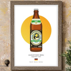Augustiner Bräu German Beer – Illustrated Art Print