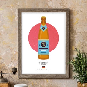 Löwenbräu German Beer – Illustrated Art Print