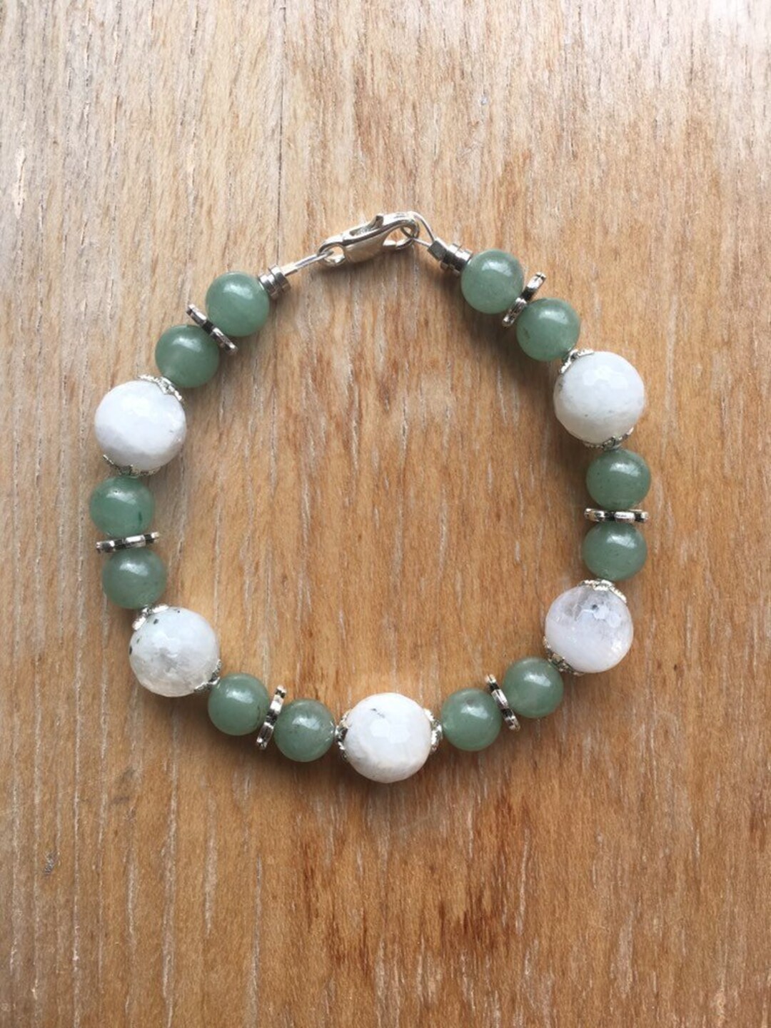 Moonstone Beaded Bracelet Etsy