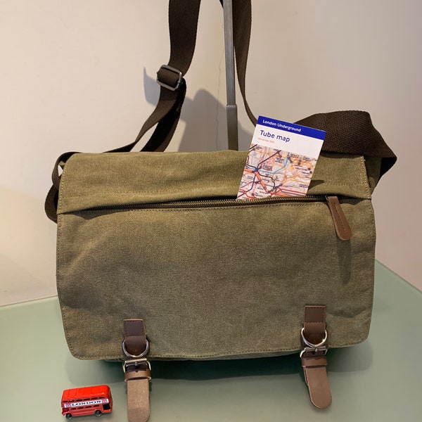 messenger bag quality strong canvas cross body shoulder bag (large version)