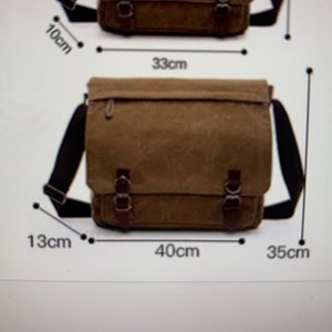 Large Vintage Canvas Messenger Shoulder Bag Travel Crossbody Purse Briefcase Business Bag for 15 inch Laptop image 8