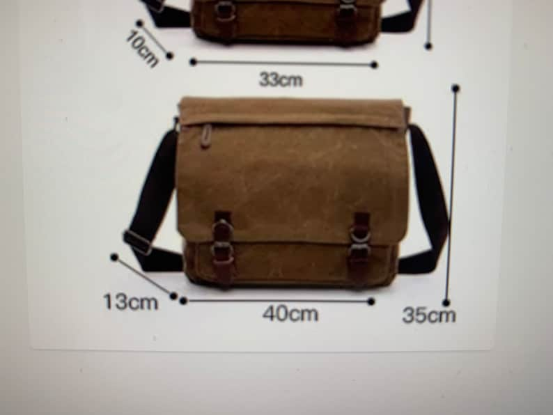 Large Vintage Canvas Messenger Shoulder Bag Travel Crossbody Purse Briefcase Business Bag for 15 inch Laptop Bild 8