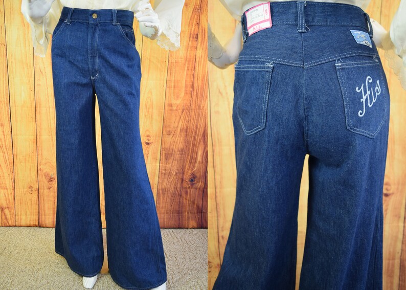 NOS 70/'s HIS denim jeans Bell Bottoms NWT Vintage Flares 26 x 34