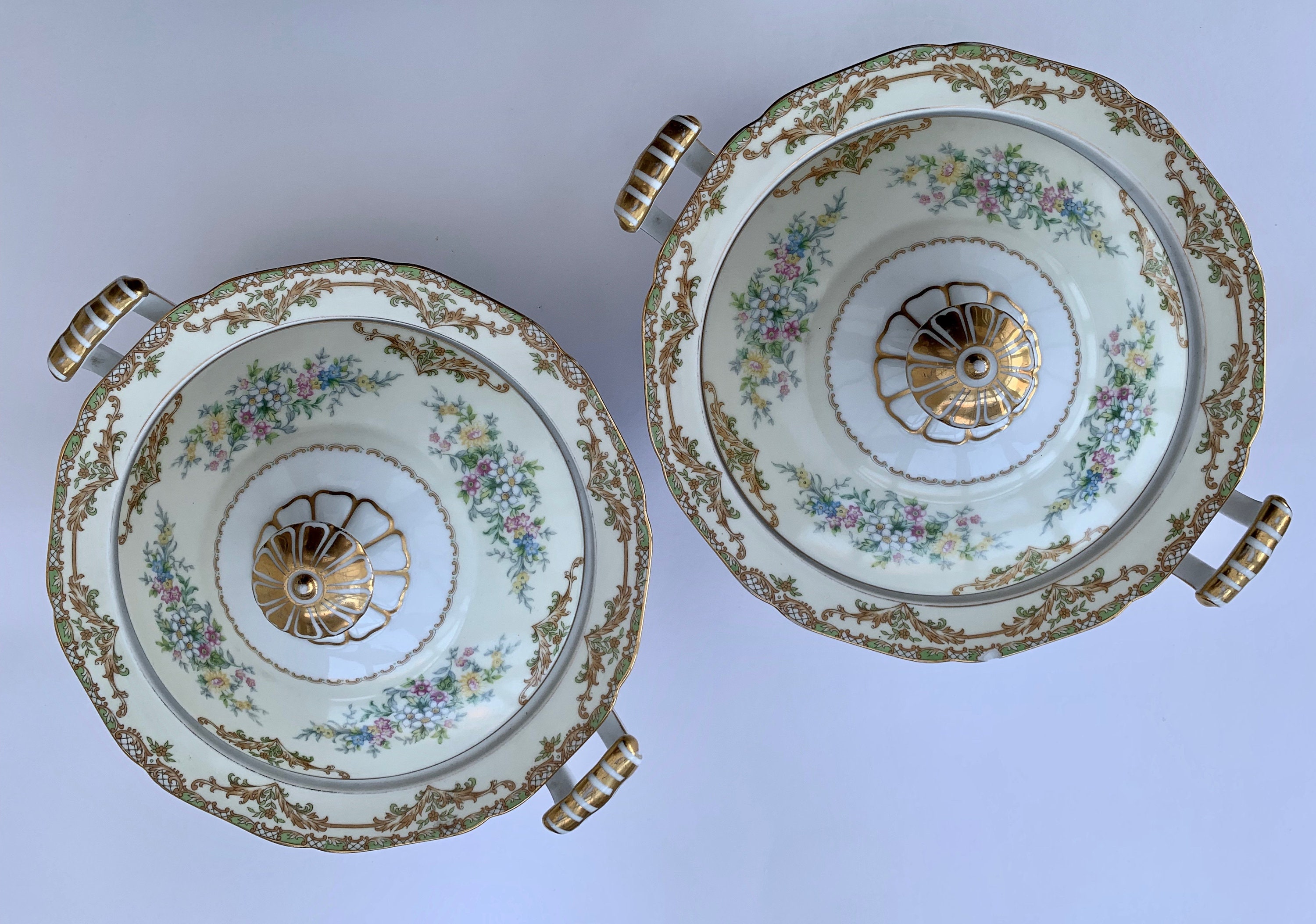 Japanese Noritake Round Tureens/Serving Bowls Pair Etsy