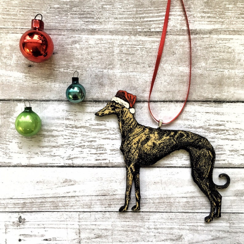 Greyhound Christmas Ornament Dog Ornaments Greyhound Etsy
