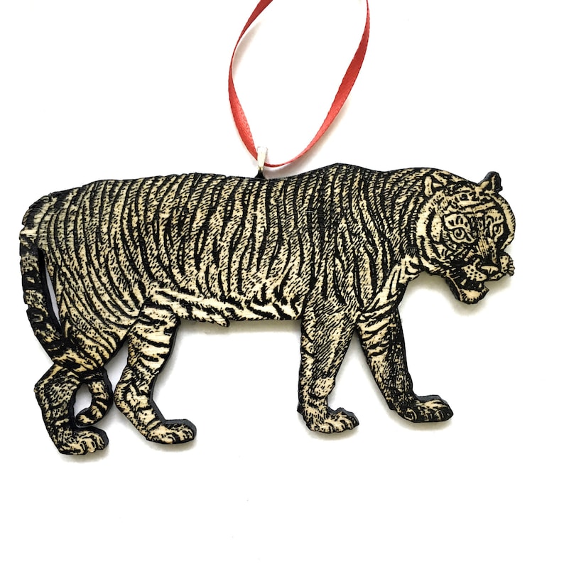 Tiger Laser Ornament Antique Tiger Gift Tiger Lover Gift Etsy