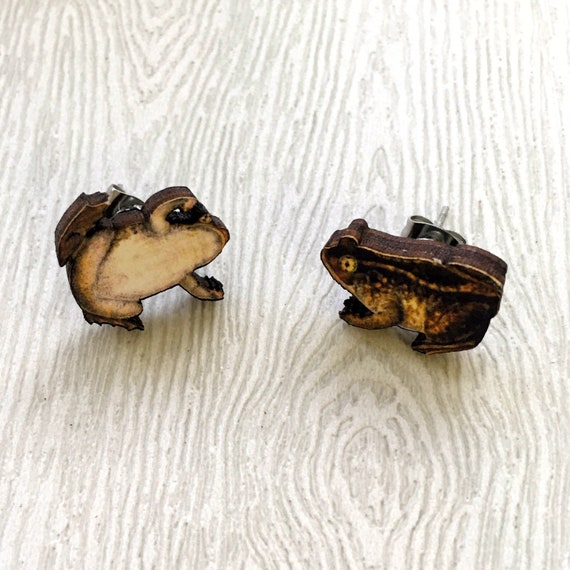 frog earrings etsy