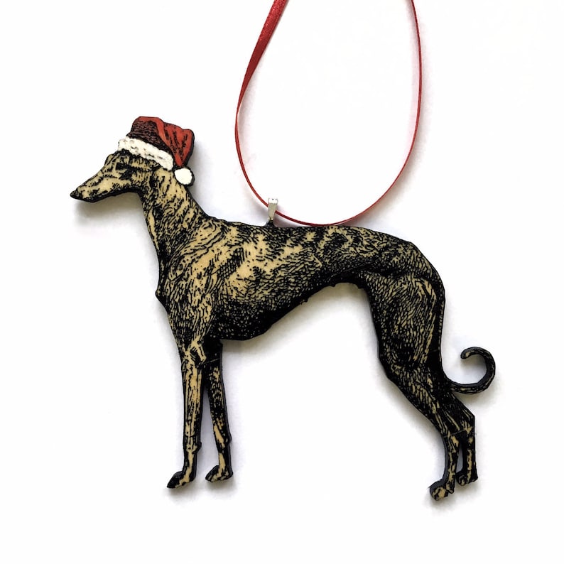 Greyhound Christmas Ornament Dog Ornaments Greyhound Etsy