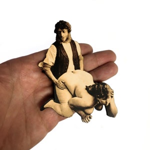 Vintage Erotisches Geschenk, Raunchy Dekor, Sexy Viktorianische Postkarte Erotik, Seltsame Küchenkunst, Lustige Magnete Kühlschrank Erotique Sex