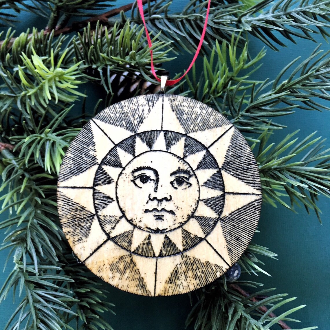 Laser Ornament Sun Pendant Sun Ornament Sun Charm Mirror Etsy