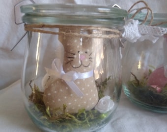 Easter, spring, bunny in a jar