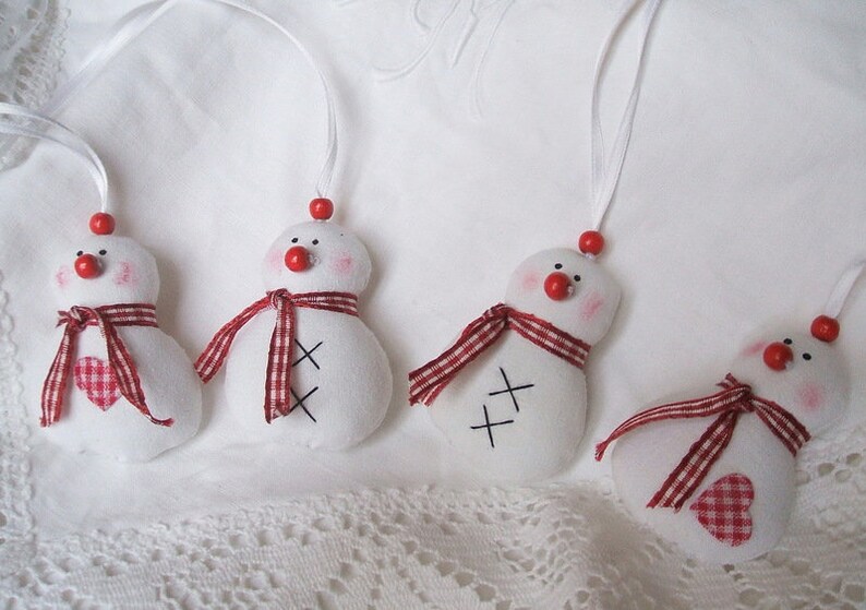 Miniature snowmen 2 pieces, pendants, tree ornaments image 3