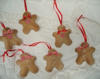 Gingerbread men mini format (2 pieces) tree decorations