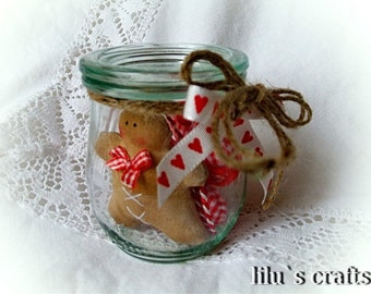 Gingerbread man in a jar