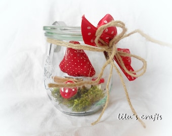 Happiness in a jar with mushroom