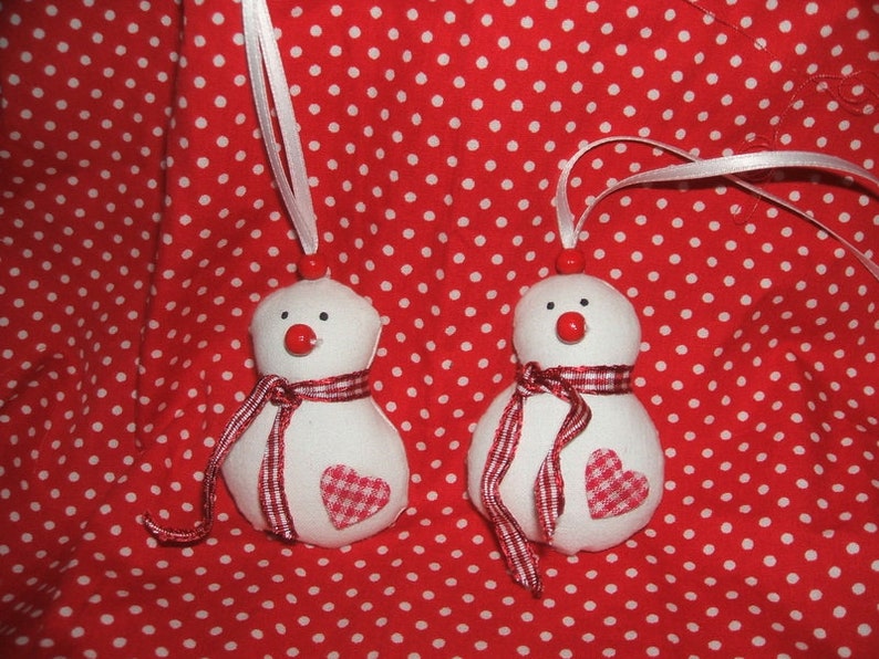 Miniature snowmen 2 pieces, pendants, tree ornaments image 2