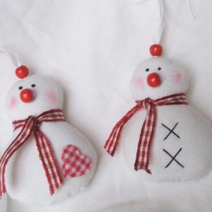 Miniature snowmen 2 pieces, pendants, tree ornaments image 1