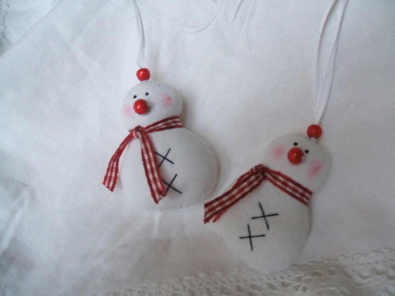 Miniature snowmen 2 pieces, pendants, tree ornaments image 4