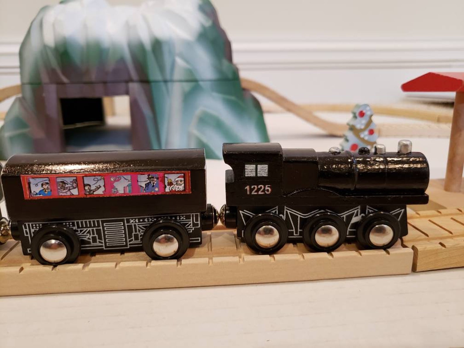 Wood train Polar Express Train set with Custom Train and Misc. Etsy
