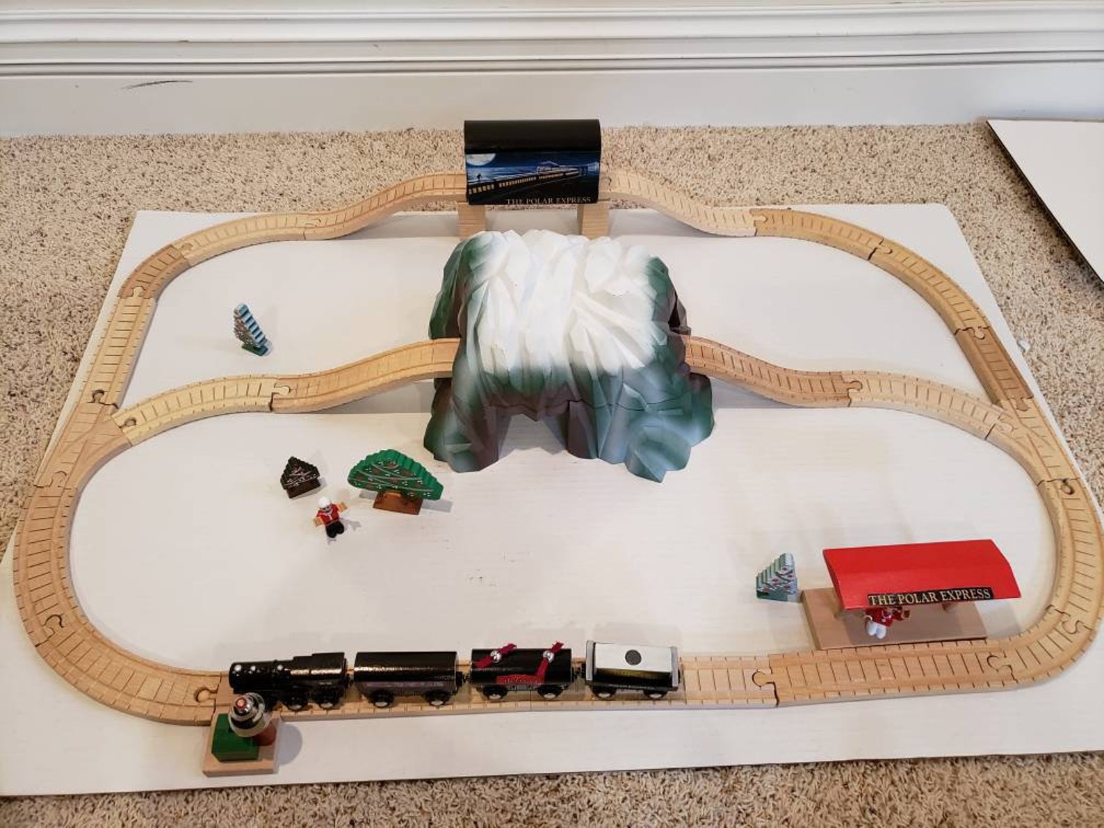 Wood train Polar Express Train set with Custom Train and Misc. Etsy