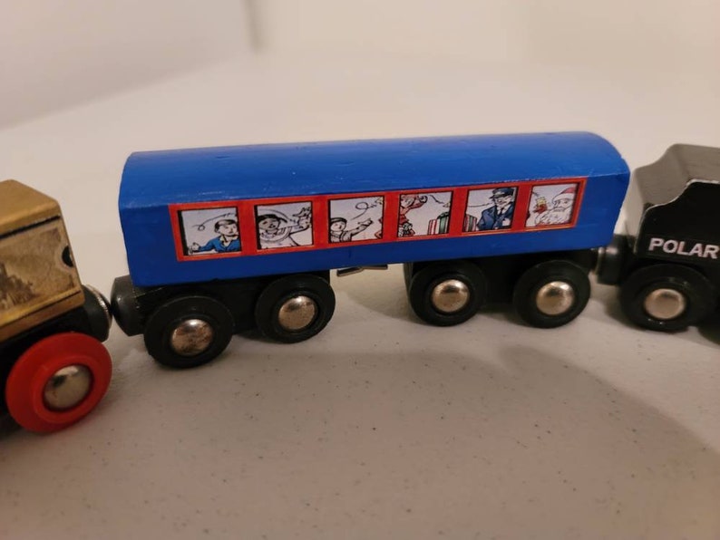 Genuine Brio Custom wooden Polar Express Train Works w Thomas train