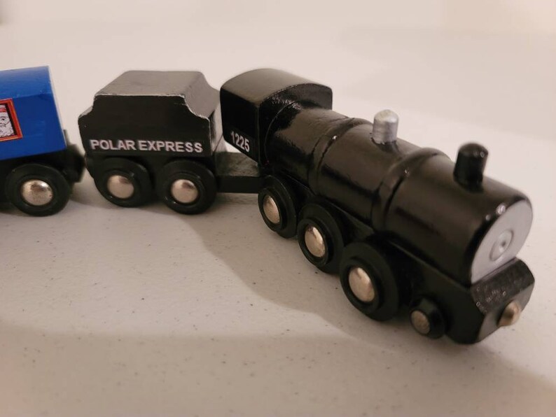 Genuine Brio Custom wooden Polar Express Train Works w Thomas train