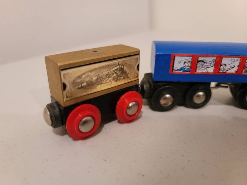 Genuine Brio Custom wooden Polar Express Train Works w Thomas train