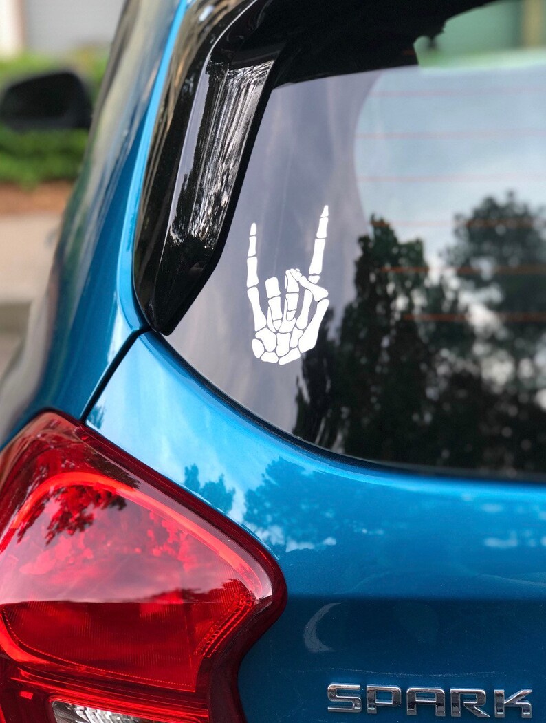 Rock On Skeleton Hand DECAL Cool Car Decals Laptop Etsy
