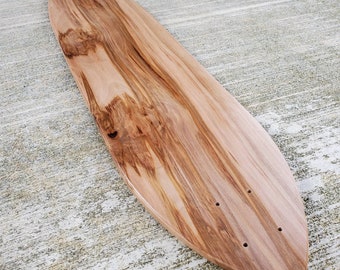 Cruising Longboard Deck // FREE SHIPPING // Solid Hardwood Plank Style Long Board // Custom Engraving Available