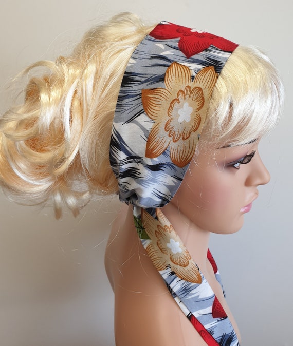 Women Head Scarf Tie Back Hair Scarf Retro Style Head Wrap Etsy