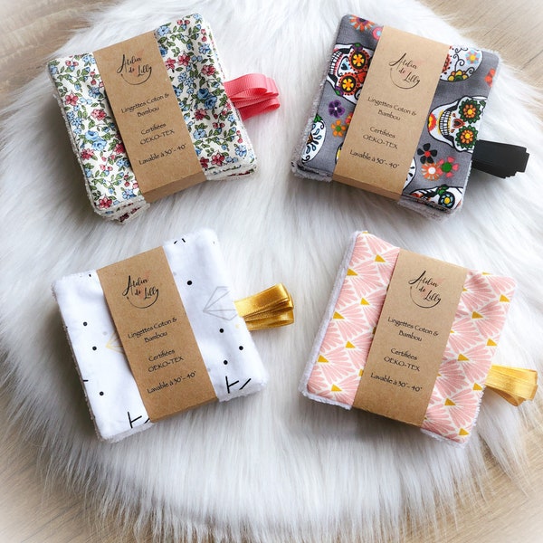 New Collection: Set of washable wipes in Oeko-tex bamboo velvet