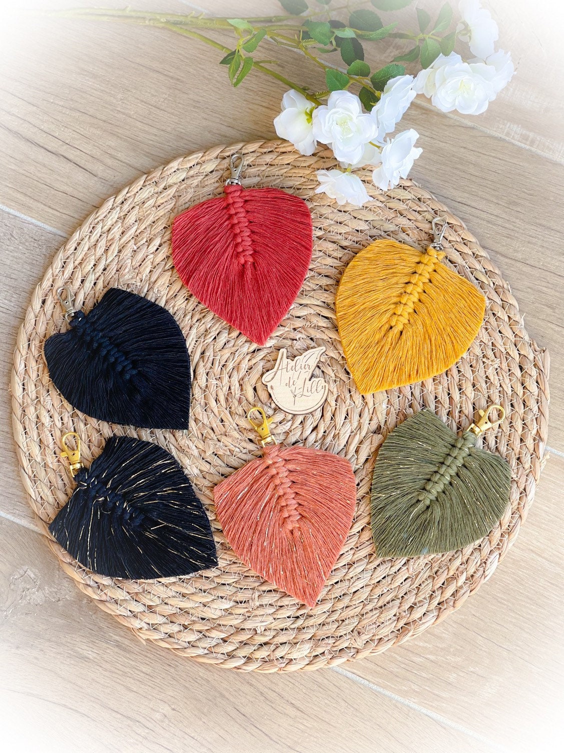 Plume Macramé/Porte Clefs Plume Décorative