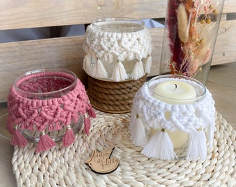 Macramé candle holders or tealight holders