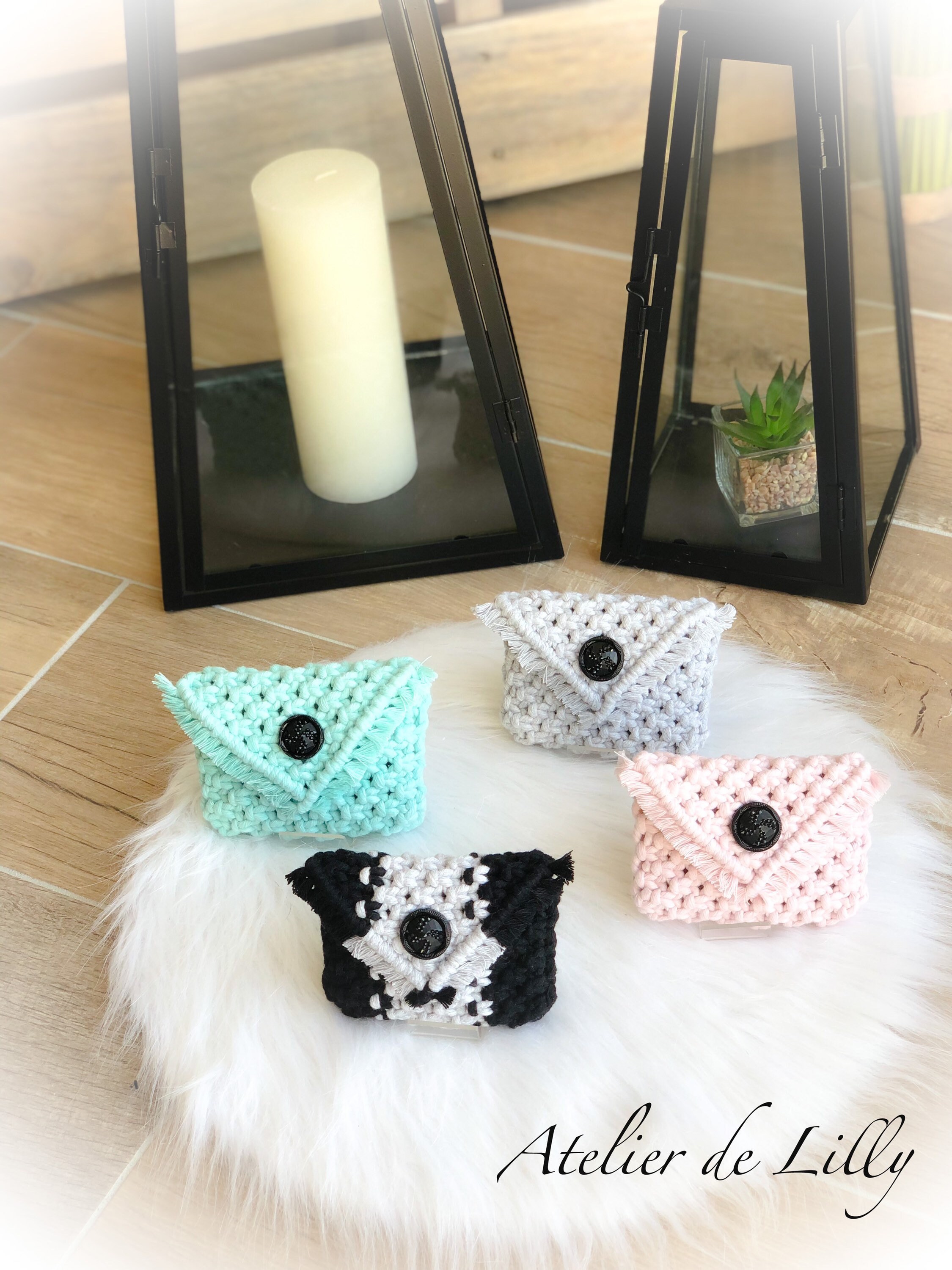 Macrame Coin Purse With Button Etsy UK