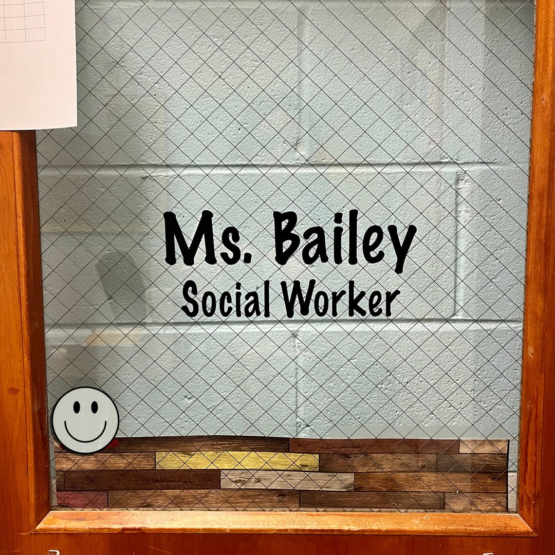 Personalized Office Door Name Decal, Office Window Cling Decal, Name ...