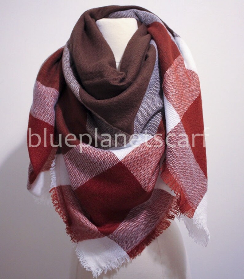 Green Plaid Blanket Scarf Blanket Scarf Tartan Plaid Scarf Etsy