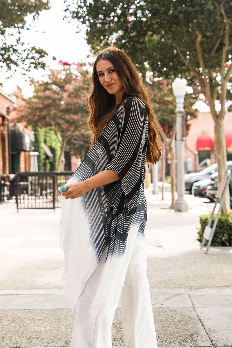 Mandala Lace Embroidered Kimono Coverup