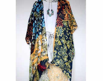 Floral Patchwork Kimono Duster