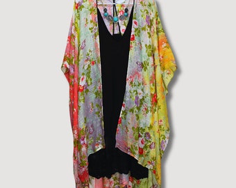 Kimono, spring floral womens cardigan Kimono Duster