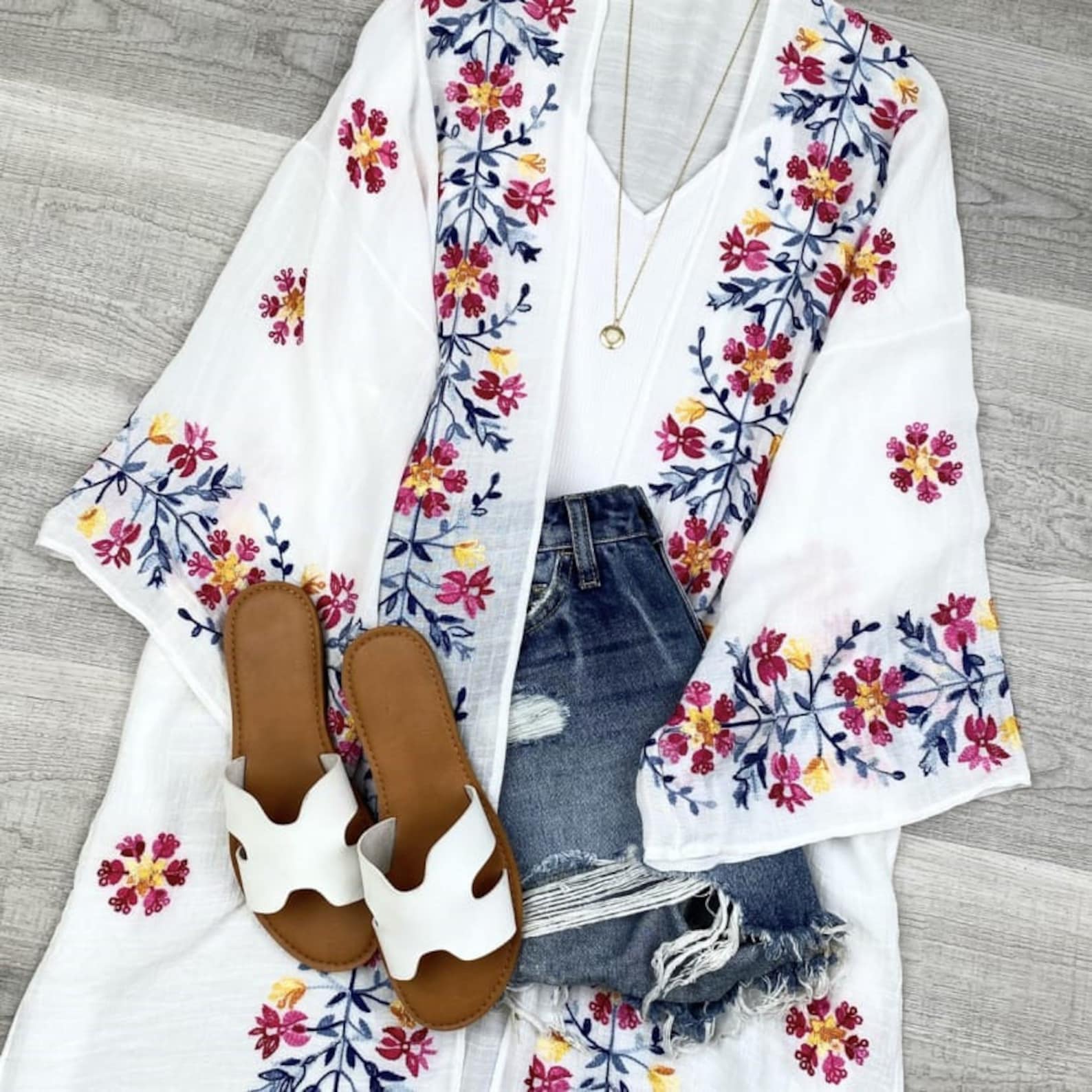 SEESA-Pink embroidered top with kimono sleeves main image 1