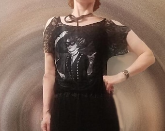1920er inspiriertes Kleid, bestickt & handbemalt