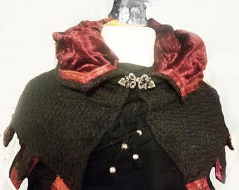 Larp Haube elegante historische Kapuze handgenäht